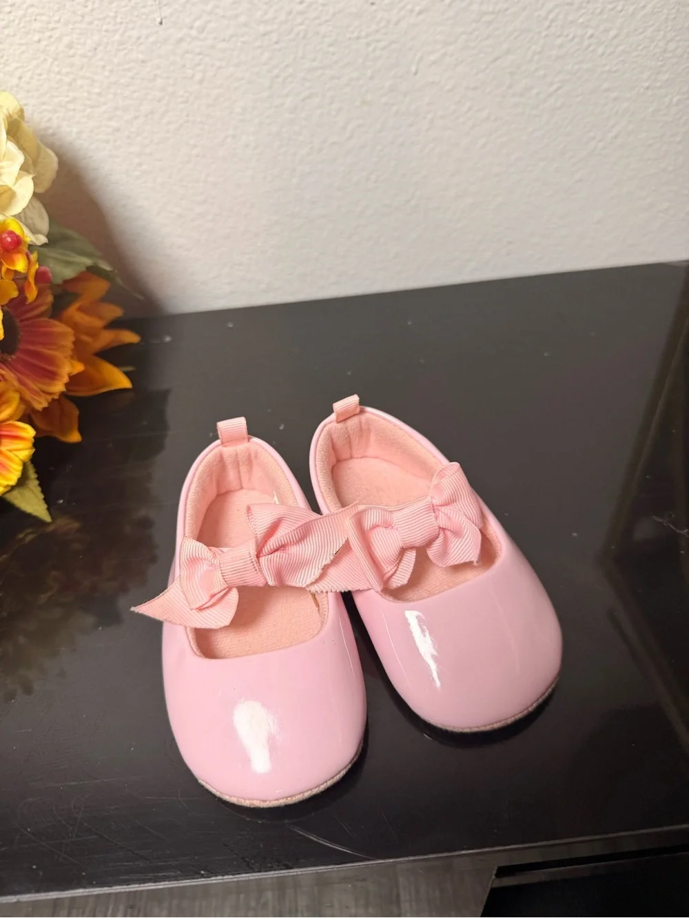 Baby Pink Toddler Ballet Flats with Bow Accent